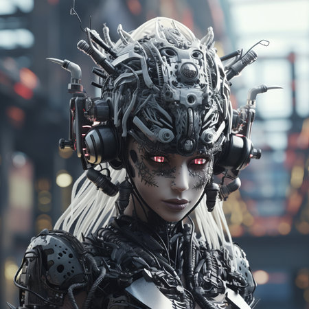 an image of a woman in a futuristic outfitの素材