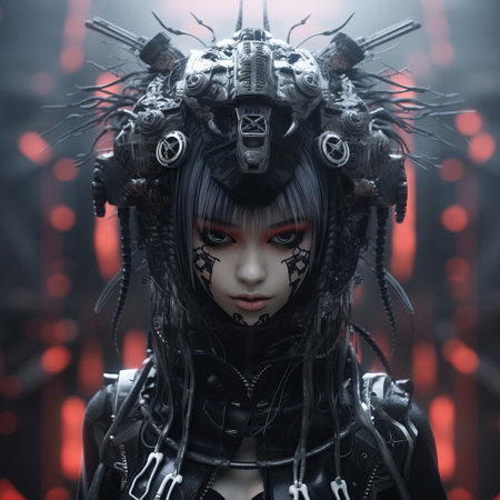 an image of a woman in a futuristic outfitの素材