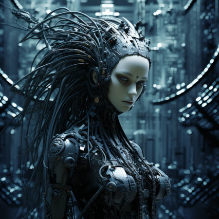 an image of a woman in a futuristic settingの素材