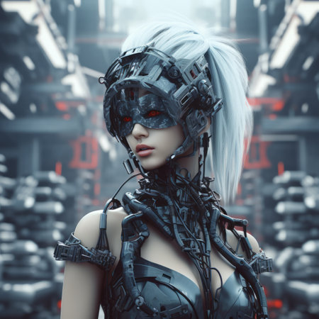 an image of a woman in a futuristic outfitの素材