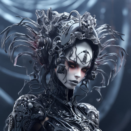 an image of a woman in a futuristic outfitの素材