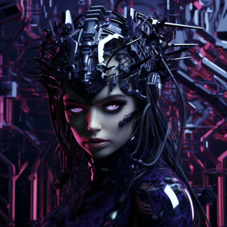 an image of a woman in a futuristic settingの素材