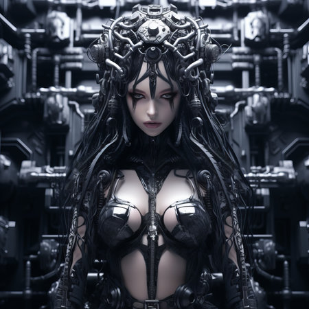 an image of a woman in a futuristic settingの素材