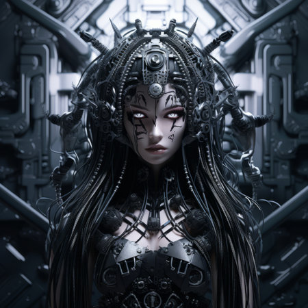 an image of a woman in a futuristic settingの素材