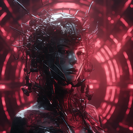 an image of a woman in a futuristic settingの素材