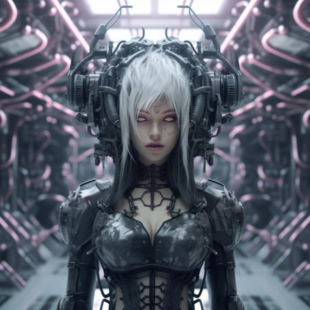 an image of a woman in a futuristic settingの素材