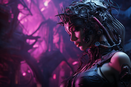 an image of a woman in a futuristic settingの素材
