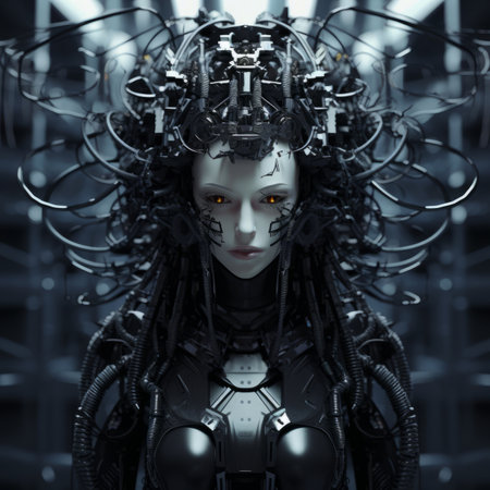 an image of a woman in a futuristic suitの素材