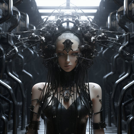an image of a woman in a futuristic settingの素材