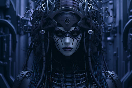 an image of a woman in a futuristic settingの素材