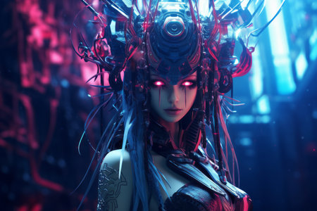 an image of a woman in a futuristic settingの素材