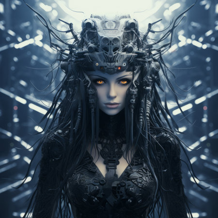 an image of a woman in a futuristic settingの素材