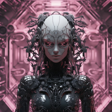 an image of a woman in a futuristic suitの素材