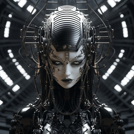 an image of a woman in a futuristic suitの素材