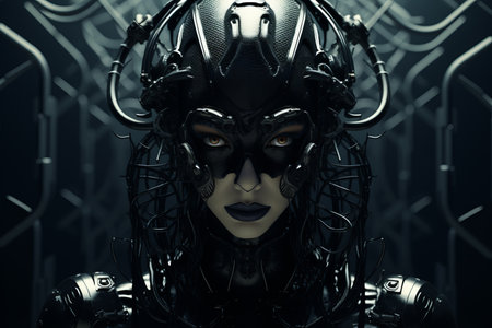 an image of a woman in a futuristic suitの素材