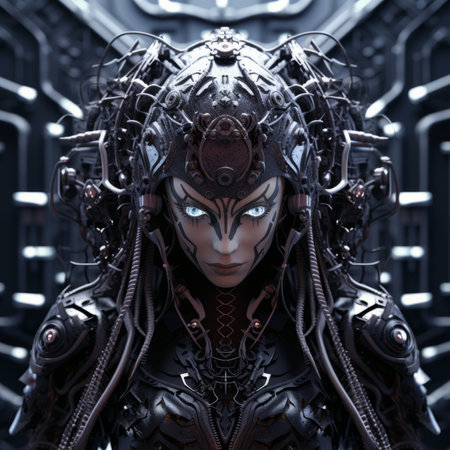 an image of a woman in a futuristic suitの素材