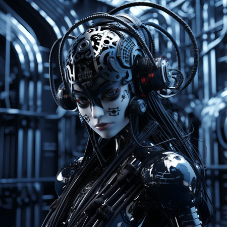 an image of a woman in a futuristic suitの素材