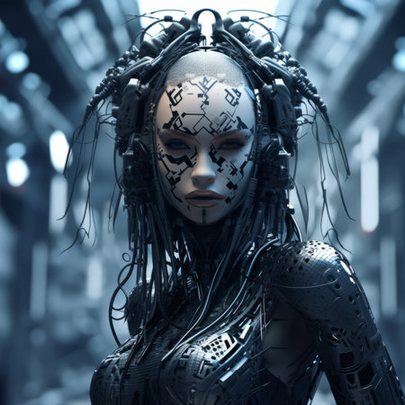 an image of a woman in a futuristic suitの素材