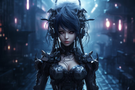an image of a woman in a futuristic settingの素材