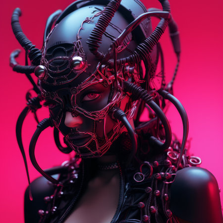 an image of a woman wearing a cyber suitの素材
