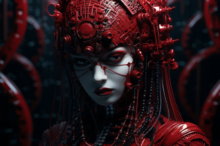 an image of a woman in a red suitの素材