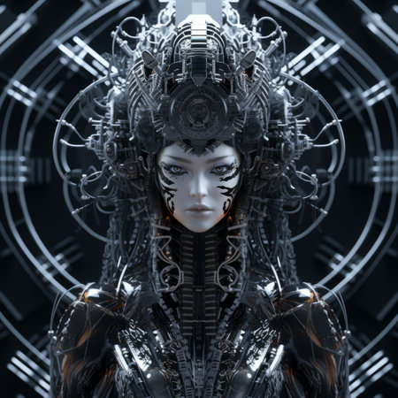 an image of a woman in a futuristic suitの素材