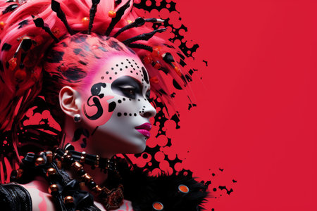 an image of a woman with makeup on her faceの素材