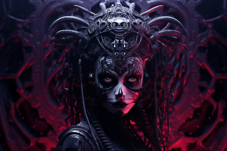 an image of a woman with makeup on her faceの素材