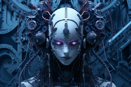 an image of a woman with purple eyesの素材