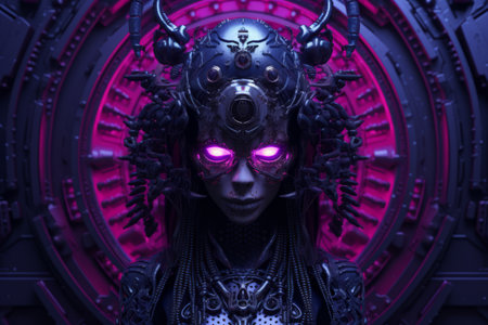 an image of a woman with purple eyesの素材