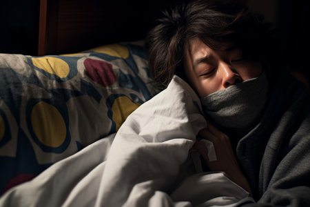 a person is wrapped up in a blanketの素材