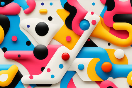 a colorful abstract background with various shapes and colorsの素材