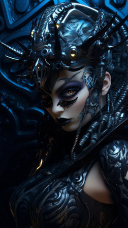 an image of a woman in a futuristic costumeの素材