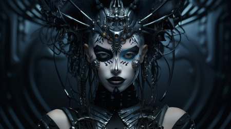an image of a woman in a futuristic costumeの素材