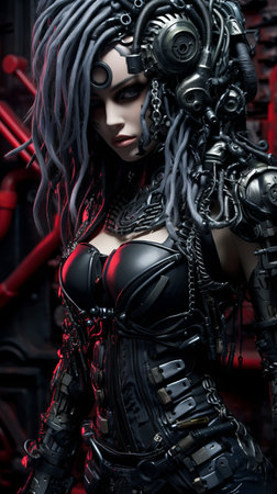 an image of a woman in a futuristic outfitの素材