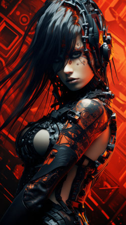 an image of a woman in a futuristic outfitの素材