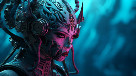 an image of a woman in a futuristic costumeの素材