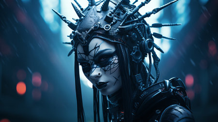 an image of a woman in a futuristic costumeの素材