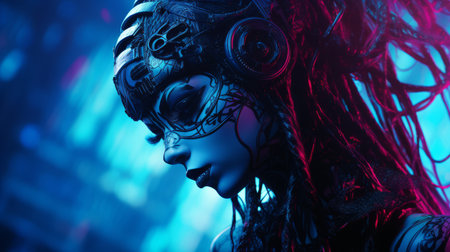 an image of a woman with headphones onの素材