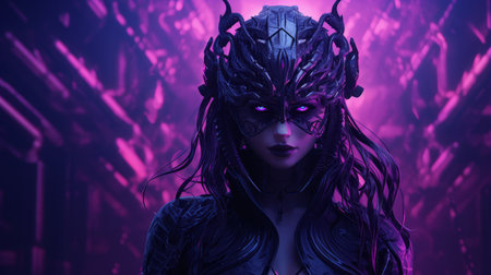 an image of a woman with purple eyesの素材