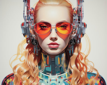 an image of a woman in a futuristic outfitの素材