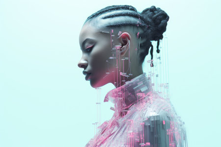 an image of a woman in a futuristic outfitの素材