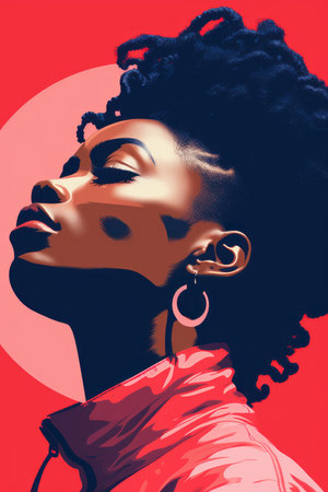 an illustration of a woman with dreadlocksの素材