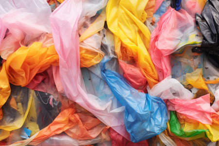 a pile of plastic bags with different colorsの素材