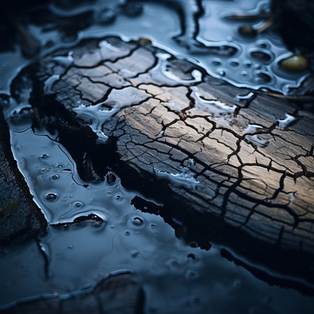 a close up of a piece of wood with cracks in itの素材