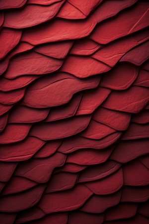 a close up of a red wall with wavy linesの素材