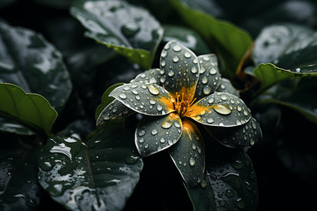 a flower with water droplets on its petalsの素材