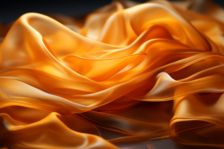 a close up of an orange fabric on a black backgroundの素材