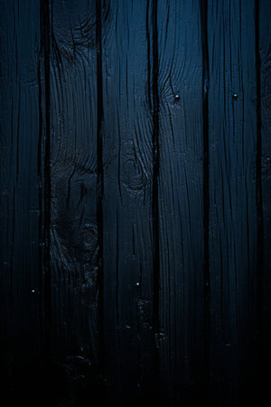 a dark blue wall with wood planksの素材