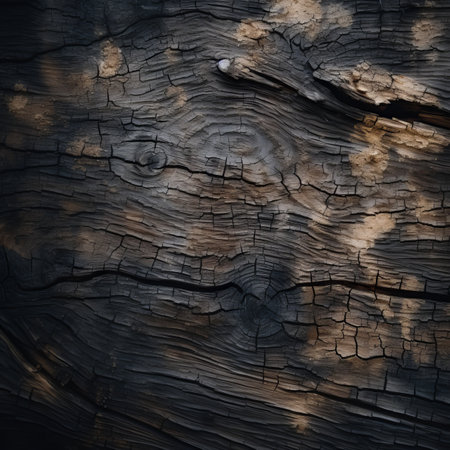 a close up view of a black wood surfaceの素材